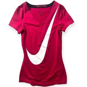 Nike Women's Pink Short Sleeve T-Shirt XS Dry Fit Gym Sports Activewear Workout